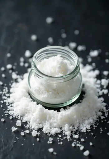 Askorbīnskābe pulvera veidā mazā bļodiņā un ar koka karoti