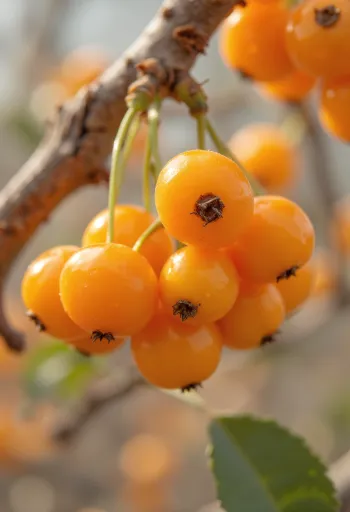Smiltsērkšķi oranžas ogas uz zara, uz zemnieciskas koka virsmas