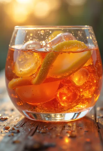 Liķiera pudele un glāze, ko ieskauj garšvielas un dabīgi aromatizētāji