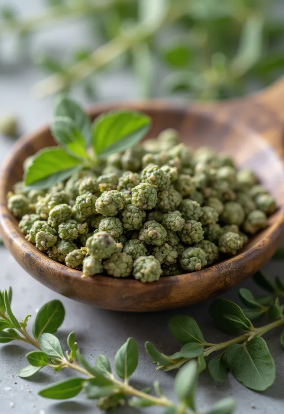 Malts un kaltēts majorāns virtuves vidē