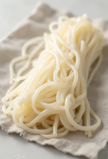 Sausi vermicelli makaroni rituļos uz koka virsmas
