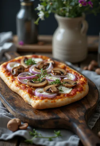 Pizza Finlandese ar ziemeļbrieža gaļu, skābo krējumu un sīpoliem