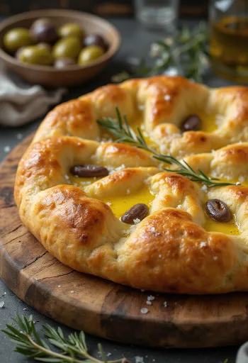 Pizza Focaccia ar sāli un olīveļļu no Ligūrijas