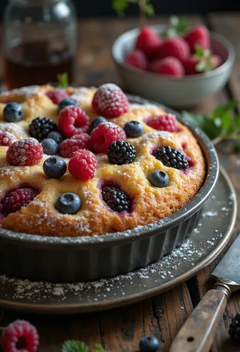 Pasniegta meža ogu torte
