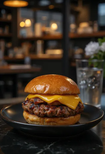 Desu burgers ar sieru un dārzeņiem