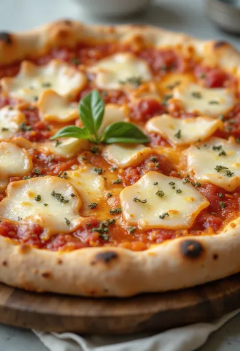 Pizza al Grana Padano ar sieru un baziliku