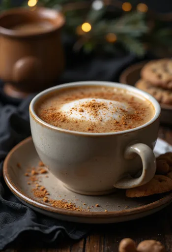 Piparkūku latte svaigi pasniegta