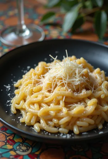 Itāļu risoto krēmīgā konsistencē, rotāts ar sieru un garšvielām