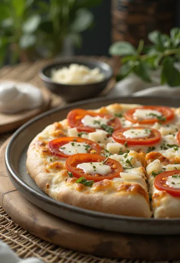 Pizza al Mascarpone ar baziliku un parmezānu