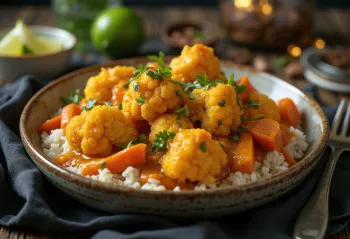 Vegāns ziedkāpostu karija sacepums