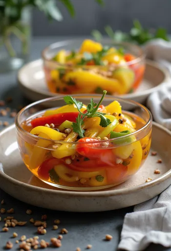 Pikanta marinēta paprika burkā