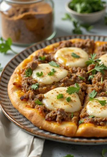 Pizza Maroccaine pasniegta