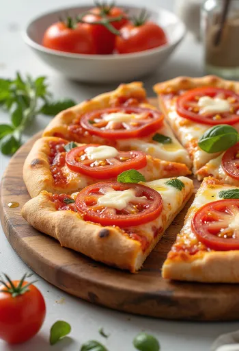 Pizza al Pomodoro Fresco ar svaigiem tomātiem un mocarellu