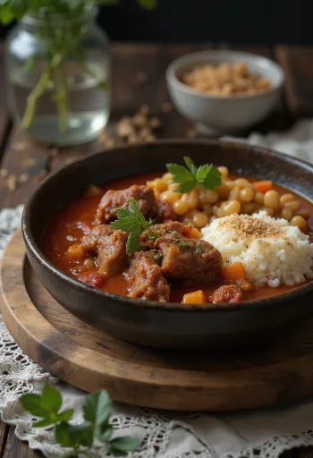 Baloža gaļas sautējums, gatavots tradicionālā ungāru veidā