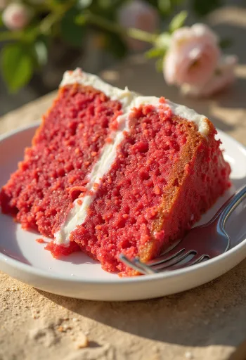 Red velvet torte ar krēmīgām kārtām