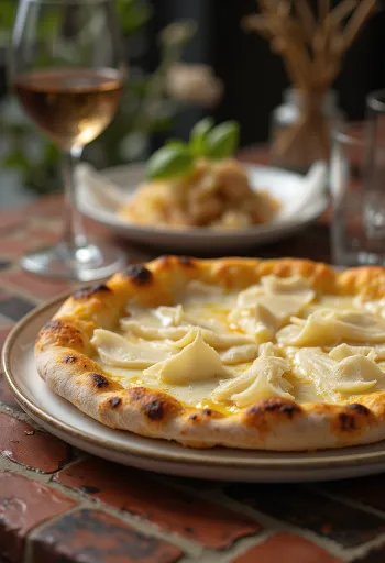 Pizza al Tartufo Bianco ar baltajām trifelēm un sieriem