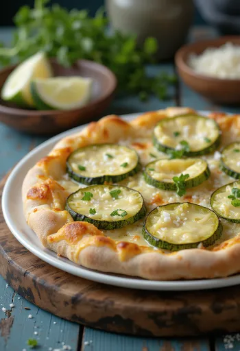 Pizza al Zucchini ar cukīni un sieriem