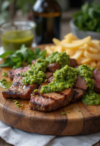 Churrasco steiks pasniegts uz šķīvja