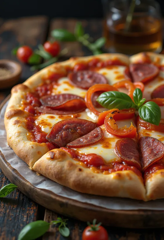 Pizza alla Campagnola ar desu un dārzeņiem