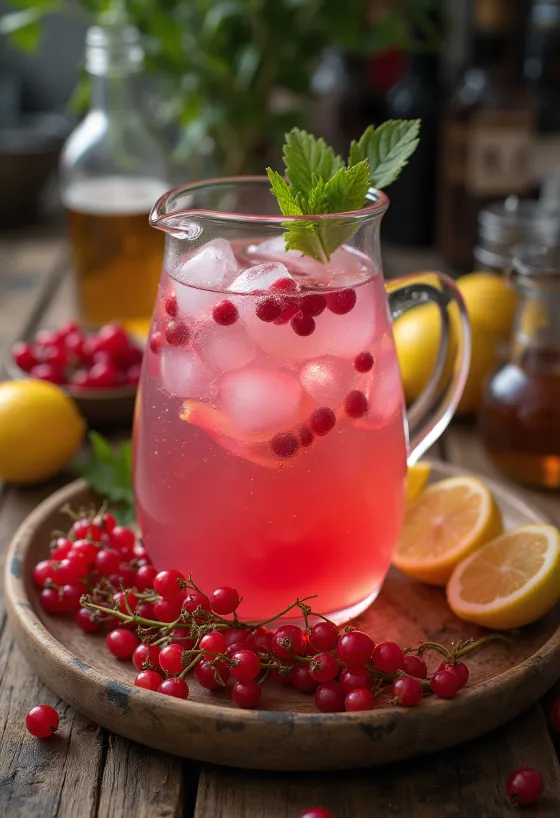 Jāņogu limonāde pasniegta glāzē
