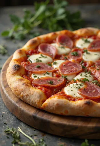 Pizza al Finocchiona ar fenheļa salami un svaigu oregano