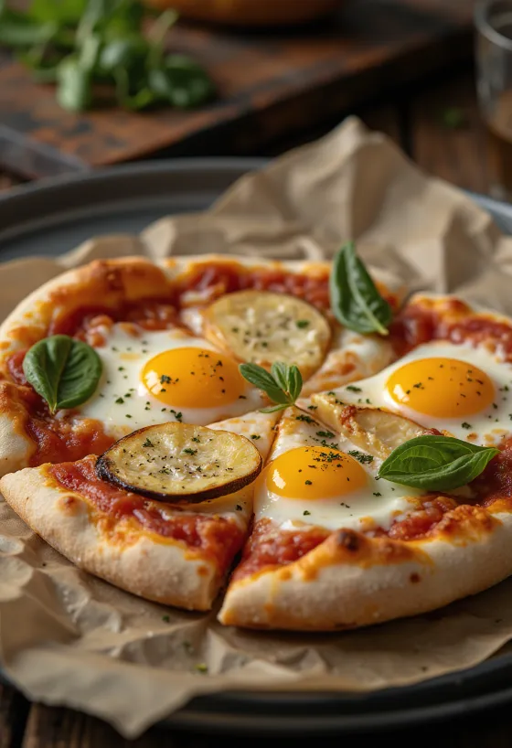 Pizza alla Melanzana ar baklažānu un mozzarella