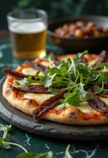 Pizza Sudafricana pasniegta