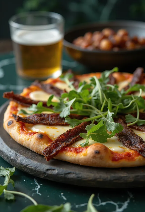 Pizza Sudafricana pasniegta