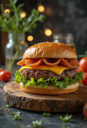 Pasniegts salami burgers