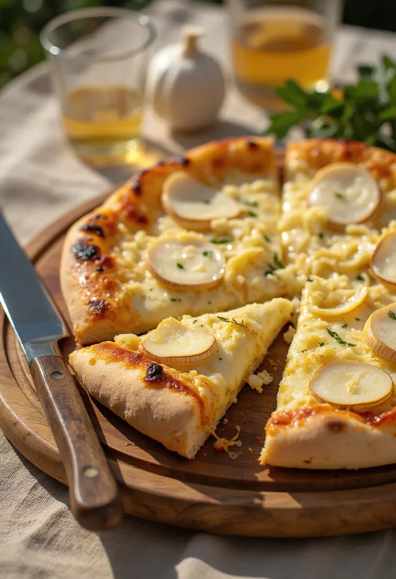 Pizza al Pecorino ar pecorino sieru un svaigu rozmarīnu