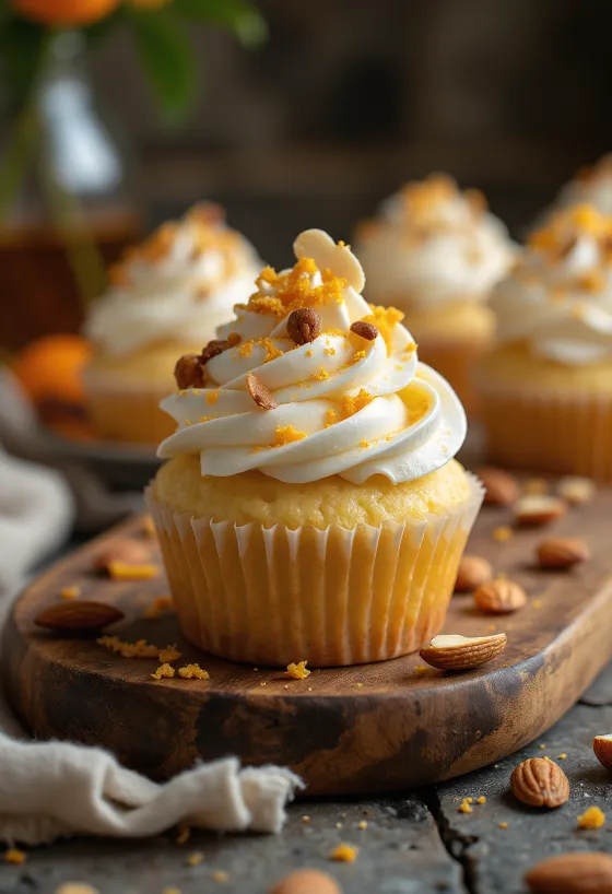 Svaigi cepti mandeļu un apelsīnu kapkeiki