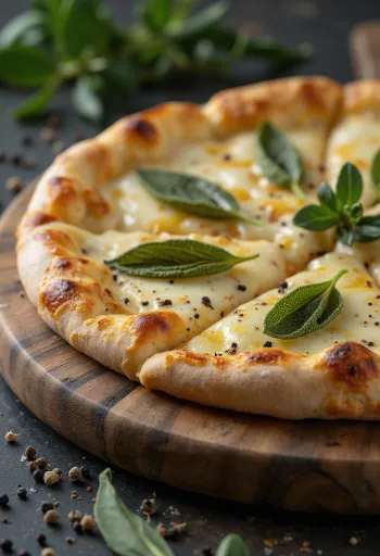 Pizza alla Salvia ar salviju un sieru