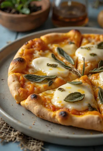 Pizza alla Zucca ar ceptu ķirbi un mozzarella