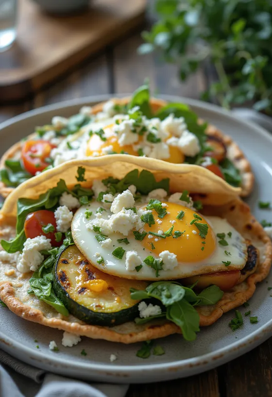 Vidusjūras dārzeņu wraps ar feta sieru