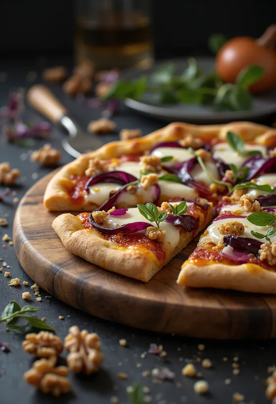 Pizza al Radicchio ar radikio un sieru