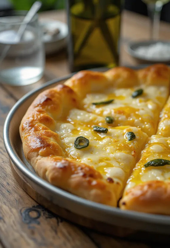 Pizza all’Olio ar extra virgin olīveļļu un svaigiem zaļumiem