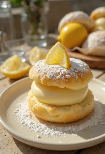 Semla ar citronu krēmu, svaigs un kārdinošs saldums