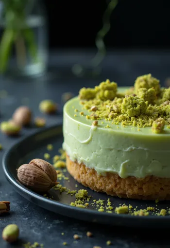 Pistāciju putu torte ar dekoru