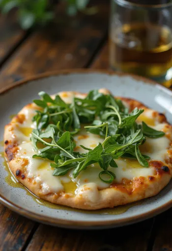 Pizza Bianca con Rucola ar rukolu un sieru