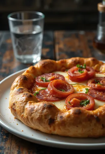 Diavola pica ar pildītu malu un pikantu salami