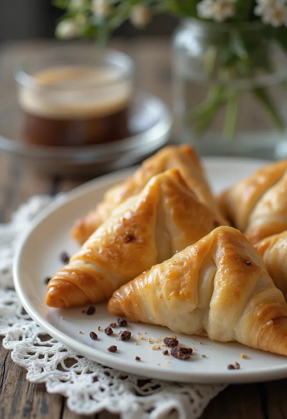 Samosas ar šokolādi un marcipānu kraukšķīgā mīklā