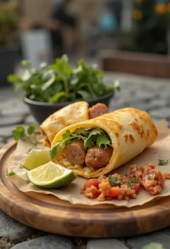 Hotdogu burito ar dārzeņiem