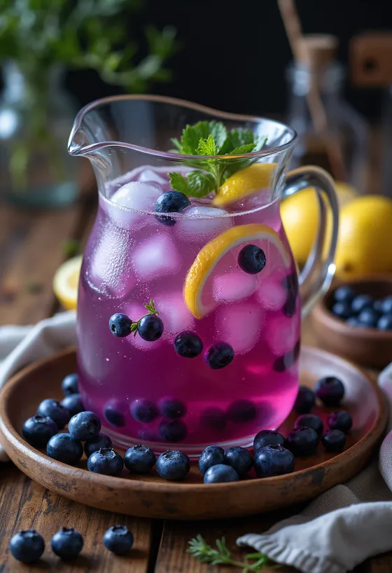 Melleņu limonāde pasniegta glāzē