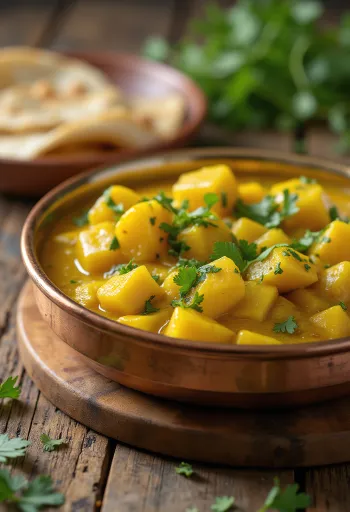 Tinda sabzi ar garšvielām un svaigu koriandru