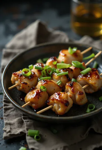 Pasniegti Yakitori vistas iesmiņi
