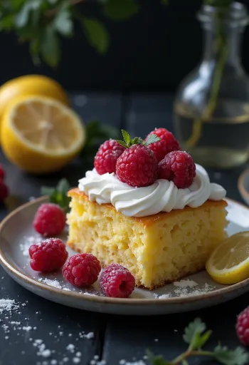 Citronu un aveņu torte ar svaigiem augļiem