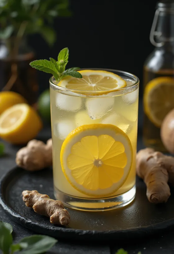 Medus un ingvera limonāde, svaigi pasniegta