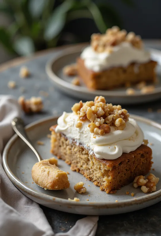 Bagātīgā riekstu torte pasniegta