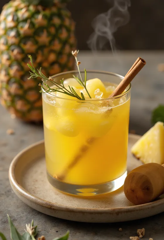 Ananasu sidrs ar augļu gabaliņiem