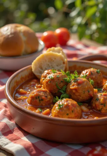 Albondigas, spāņu gaļas bumbiņas tomātu mērcē